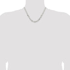 Sterling Silver 7.5mm Diamond-cut Long Link Cable Chain