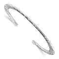 Sterling Silver Polished Hammered Open Bangle