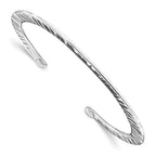Sterling Silver Polished Hammered Open Bangle
