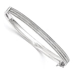 Sterling Silver with Glitter Hinged Bangle