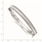Sterling Silver With Glitter Hinged Bangle