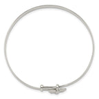 Sterling Silver Polished/Antiqued Butterfly 4mm Adjustable Children's Bangl