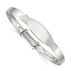 Sterling Silver Polished Adjustable ID Baby Bangle Bracelet
