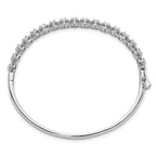 Sterling Shimmer Sterling Silver Rhodium-plated 17 Stone CZ Hinged Bangle Bracelet