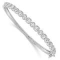 Sterling Shimmer Sterling Silver Rhodium-plated 17 Stone CZ Hinged Bangle Bracelet