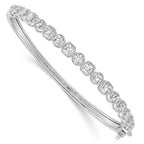 Sterling Shimmer Sterling Silver Rhodium-plated 17 Stone CZ Hinged Bangle Bracelet