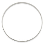 Sterling Silver Diamond Cut Slip-on Bangle