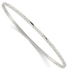 Sterling Silver Diamond Cut Slip-on Bangle