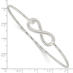Sterling Silver Diamond Cut Infinity Interlocking Bangle Bracelet