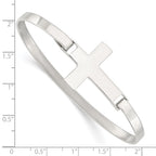 Sterling Silver Polished Cross Bangle