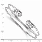 Sterling Silver Rhodium-plated CZ Cuff Bangle