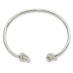 Sterling Silver Polished Knotted Ends Cuff Bangle