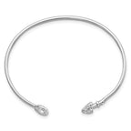 Sterling Silver Rhodium-plated CZ Anchor Cuff Bangle