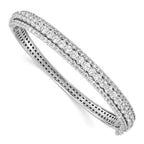 Sterling Shimmer Sterling Silver Rhodium-plated 116 Stone CZ Hinged Bangle Bracelet