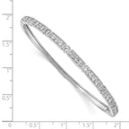Sterling Shimmer Sterling Silver Rhodium-plated 29 Stone CZ Hinged Bangle Bracelet