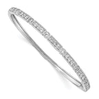 Sterling Shimmer Sterling Silver Rhodium-plated 29 Stone CZ Hinged Bangle Bracelet