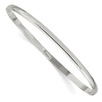Sterling Silver 3mm Solid Polished Plain Slip-On Bangle Bracelet