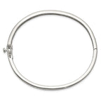 Sterling Silver Rhodium-plated Clear CZ Oval Hinged Bangle Bracelet