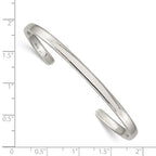 Sterling Silver 4mm Cuff Bangle