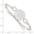 Sterling Silver Bangle w/Round ID Plate Bracelet