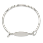 Sterling Silver Bangle w/Round ID Plate Bracelet