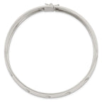 Sterling Silver Polished D/C and Textured Adjustable Bangle