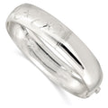 Sterling Silver Polished D/C and Textured Adjustable Bangle