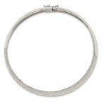 Sterling Silver 10mm Polished D/C Textured Flexible Bangle
