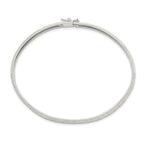 Sterling Silver 6.5mm Laser and Diamond-cut Flexible Bangle