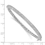 Sterling Shimmer Sterling Silver Rhodium-plated 175 Stone Pav‚ CZ Hinged Bangle Bracelet