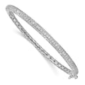 Sterling Shimmer Sterling Silver Rhodium-plated 175 Stone Pav‚ CZ Hinged Bangle Bracelet