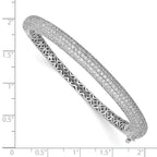 Sterling Shimmer Sterling Silver Rhodium-plated 303 Stone CZ Pav‚ Hinged Bangle