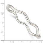Sterling Silver Polished Wavy Hinged Bangle