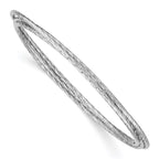 Sterling Silver Rhodium Plated Twisted Intertwined Bangle Bracelet