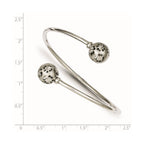 Sterling Silver Polished Brushed D/C Slip On Bracelet