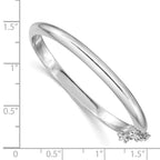 Sterling Silver RH-plated Polished 4mm w/ Safety Hinged Children's Bangle