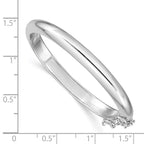 Sterling Silver RH-plated Polished 5mm w/ Safety Hinged Children's Bangle