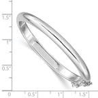 Sterling Silver RH-plated Polished 5mm w/ Safety Hinged Children's Bangle