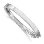 Sterling Silver RH-plated Polished 4mm w/ Safety Hinged Children's Bangle