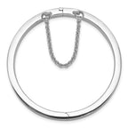Sterling Silver RH-plated Polished 4mm w/ Safety Hinged Children's Bangle