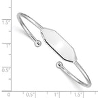 Sterling Silver Rhodium-plated Polished ID Children's Cuff Bangle
