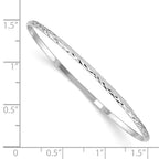 Sterling Silver RH-plated Polished & D/C 2mm Slip On Children's Bangle