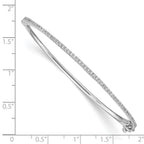 Sterling Shimmer Sterling Silver Rhodium-plated 62 Stone CZ Hinged Bangle Bracelet