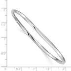 Sterling Silver Rhodium-plated 3.50mm Slip-on Bangle