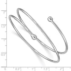 Sterling Silver Rhodium-plated Flexible Wrap Bangle