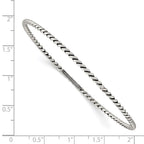 Sterling Silver Antiqued 2mm Twisted Slip-on Bangle