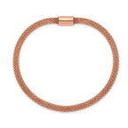 Sterling Silver Rose-tone Fancy Chain Magnetic Clasp Bracelet