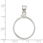 Wideband Distinguished Coin Jewelry Sterling Silver Polished and Diamond-cut 24.1 x 1.7mm $0.25 Screw Top Coin Bezel Pendant