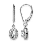 Sterling Silver Rhodium-plated Diam. & White Topaz Earrings