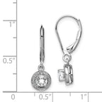 Sterling Silver Rhodium-plated Diam. & White Topaz Earrings